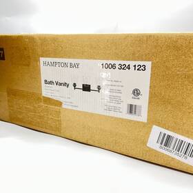 1006324123 Hampton Bay Wakefield Matte Black Vanity Light With Clear Glass 22.5 Inch 3-light