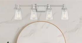 1006324127 Hampton Bay Wakefield 31 Inch 4-light Brushed Nickel Bath Vanity Light 1006324127 Hampton Bay Wakefield 31 Inch 4-light Brushed Nickel Bath Vanity Light