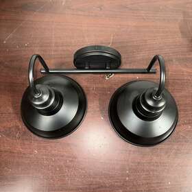 1006324134 Hampton Bay Elmcroft 18.25 Inch 2-light Matte Black Bath Vanity Light 1006324
