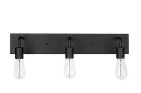 1006433122 Hampton Bay Northvale 24 In 3-light Matte Black Industrial Bathroom Vanity Light