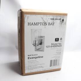 1014hbbndi Hampton Bay Evangeline 1-light Wall Sconce With Clear Seeded Glass Shade 4.5 Inch