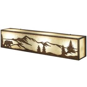 17191 Hampton Bay Ansley Pine 24 Inch 3 Light Rustic Bronze Vanity Sunset Glass