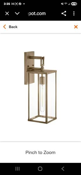 26234 Hampton Bay Hardwired Wall Mount Lantern Sconce Vintage Brass 19 Inch