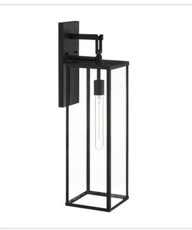 26246 Hampton Bay Porter Hills 26 Inch Matte Black Hardwired Outdoor Wall Light - A4