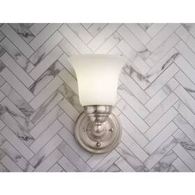 Hampton Bay 313050280255 Ashhurst 1-light Brushed Nickel Wall Sconce With Switch