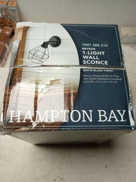 65740 Hampton Bay Hamptonbay Bryson 1-light Matte Black Wall Sconce