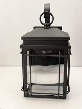 Hampton Bay 736916726603 Broward 13 Inch Outdoor Hardwired Wall Lantern Sconce Light Black