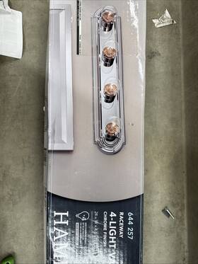 Hampton Bay 850005441687 24 Inch 4 Light Vanity Fixture Bath Bar Brushed Nickel Finish No Bulbs New Box