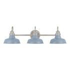Hb3672-339 Hampton Bay Bathroom Vanity 3-light 60w With Slate Blue Metal Shades