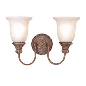 Bsg8412 Hampton Bay 2-light Bronze W Cream Scavo Glass Shades Wall Sconce