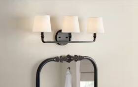 C6373-f Hampton Bay Canterwood 3-light Bathroom Vanity Light Fixture Black