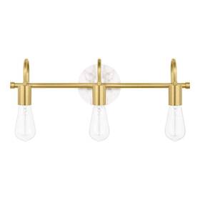 C6378 Hampton Bay Hensley 21 Inch 3-light Gold And Faux Marble Vanity Light No Bulbs