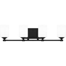 Ds17678d1 Hampton Bay Vanity Lighting 29.5 Inch Dimmable 4-lights Glass Metal Matte Black