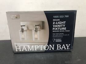 Ds19076 Hampton Bay Regan 12.75 Inch 2-light Vanity Light With Clear Glass Shades