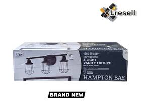 Dshd19522v Hampton Bay Southbourne 22 Inch 3-light Matte Black Vanity Light Open Steel Cage