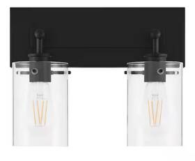 Dshd19574v1 Hampton Bay Regan 12.75 Inch 2-light Matte Black Bath Vanity Light New