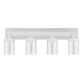 Dshd19574v7 Hampton Bay Regan 29.25 Inch 4-light Chrome Bathroom Vanity Light With Clear Glass Shades