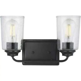 1015hbmbdi Hampton Bay Evangeline 13.625inch 2-light Black Farmhouse Bathroom Vanity Light