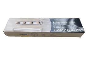 F3542-15 Hampton Bay 4 Light Raceway Bath Bar Vanity Dimmable Polished Chrome Finish