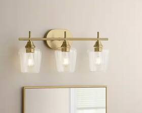 Gs-w070807bs Hampton Bay Hb Pavlen 24 Inch 3-lights Antique Brass Vanity Light With Clear Glass Shades Gs-w070807bs Hampton Bay Hb Pavlen 24 Inch 3-lights Antique Brass Vanity Light With Clear Glass Shades