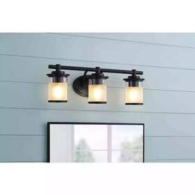 Hb2577-43 Hampton Bay Truitt 23.25 Inch 3-light Matte Black Modern Transitional Vanity