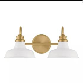 Hb3671-338 Hampton Bay 18.25 Inch Elmcroft 2-light Brushed Gold Farmhouse Bath Vanity Light