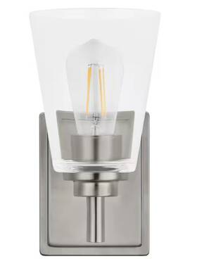Hb3679-35 Hampton Bay Wakefield 5.25 Inch 1-light Brushed Nickel Modern Wall Mount Sconce