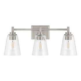 Hb3681-35 Hampton Bay Wakefield 22.5 Inch 3-light Brushed Nickel Bath Vanity Light
