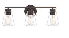 Hd32661c5 Hampton Bay Eastburn 22 Inch 3-light Western Bronze Vanity Light With Clear Glass