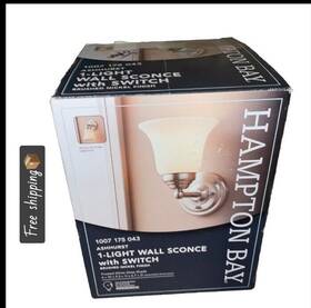 Jib8401ax-02 Hampton Bay Jib8401ax-02/bn New- Ashurst 1-light Brushed Nickel Wall Sconce With Switch