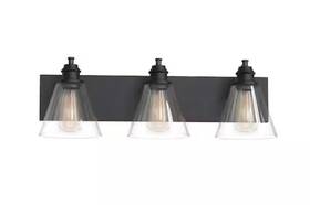 Luc1303ax-01 Hampton Bay New Manor 24 Inch Width 3-light Vanity Light Matte Black Finish