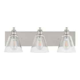 1006326139 Hampton Bay Manor 24 In. 3-light Polished Nickel Vanity Light With Clear Glass
