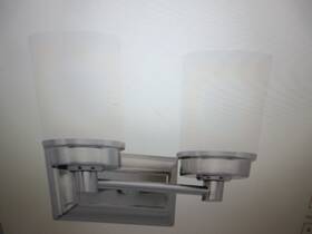 Nb23307 Hampton Bay Cade 11.7 Inch 2-light Brushed Nickel Bathroom Vanity Light W Shade