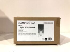 1006321880 Hampton Bay Regan 4.5 In. 1-light Matte Black Vanity Light Clear Glass