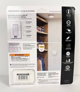 Hamvidne Bo1441-whg-07lf1-g Good Earth Light Led Closet Tap With Remote Control Battery Operated White