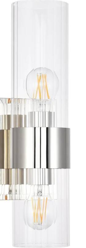 B0f91fhrcc Hanaloa Modern Bathroom Sconces Wall Lighting With Clear Ribbed Glass Polished