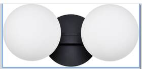 Va0020-2-mb Hanaloa Matte Black Bathroom Vanity Light 2 Globe Wall Sconce Entry Porch