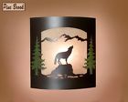 Wst04l Hand Sconce Decor Light Rustic Pine Wall Cabin Tree Painted Left Wolf Lamp