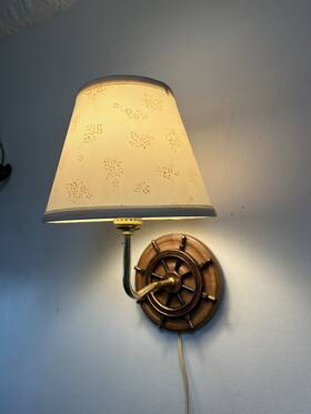 023950 Handicraftgiftdecor Nautical Sconce Light Mcm Brass Wood Mid Century Wall Lamp