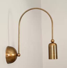 Hmlh-19 Handmadelightinghub Curved Brass Wall Sconce Mid Century Italian Lighting