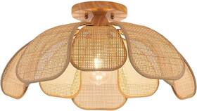 Haolaike 669416975953 Boho 20 Inch Rattan Flush Mount Ceing Light Flower Fixtures Handwoven Haolaike 669416975953 Boho 20 Inch Rattan Flush Mount Ceing Light Flower Fixtures Handwoven