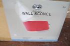 Hb988-545 Light Satin Bay Glass Wall Hampton 1 Splice Shade Red Sconce Nickel