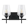 Hcf-2802-11 Merra Seeded Glass Shades And Black Bathroom Sconce 616833216794
