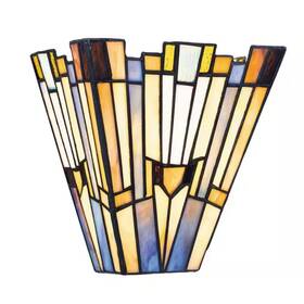 Hd7838c Hdc Fallsdale 1-light Matte Black Wall Sconce With Tiffany Glass Shade