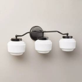 Hearth And Hand 702992894895 Milk Glass 3-bulb Vanity Wall Sconce - With Magnolia