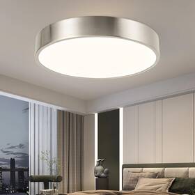 Cln-001 Hikaproligt 13inch Modern Nickel Led Flush Mount Ceiling Light 26w Low Profile L
