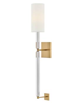 47610lcb Hinkley Lighting 47610 Anika 36 Inch Tall Wall Sconce - Brass 47610lcb Hinkley Lighting 47610 Anika 36 Inch Tall Wall Sconce - Brass