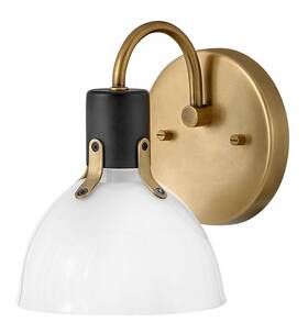 51110hb Hinkley Lighting 51110 Argo 1 Light 8 Inch Tall Bathroom Sconce - Heritage Brass /
