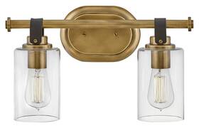 52882hb Hinkley Lighting Halstead 2 Light 16 Inch W Bathroom Vanity Brass