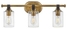 52883hb Hinkley Lighting 52883 Halstead 3 Light 24 Inch W Bathroom Vanity - Brass